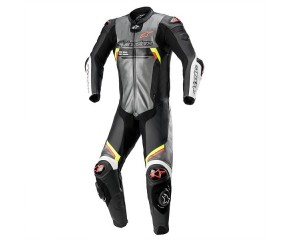 MISSILE V2 IGNITION LEATHER SUIT 1 PC - METAL GRAY BLACK YELLOW RED FL