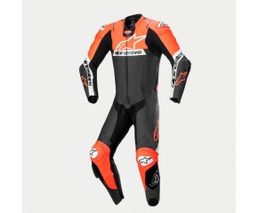 MISSILE V2 WARD 1PC LEATHER SUIT - BLACK RED FLUO WHITE