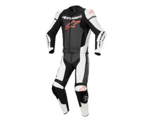 GP FORCE LURV 2PC LEATHER SUIT - BLACK WHITE RED FLUO